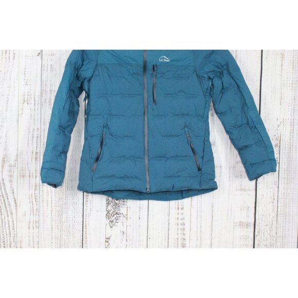 LL Bean Wind Challenger Stretch Down Jacket Deepwater Blue Size M Pet - Picture 3 of 11
